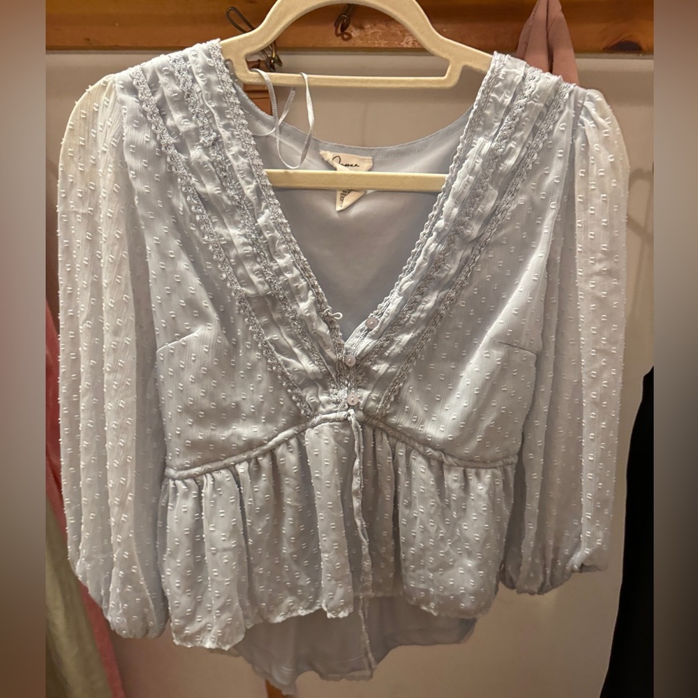 Gapra Light blue mesh blouse (L)
